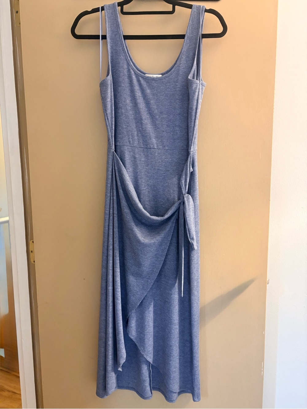 nine britton Amber Knit Midi wrap Dress in Slate Blue - Picture 9 of 12